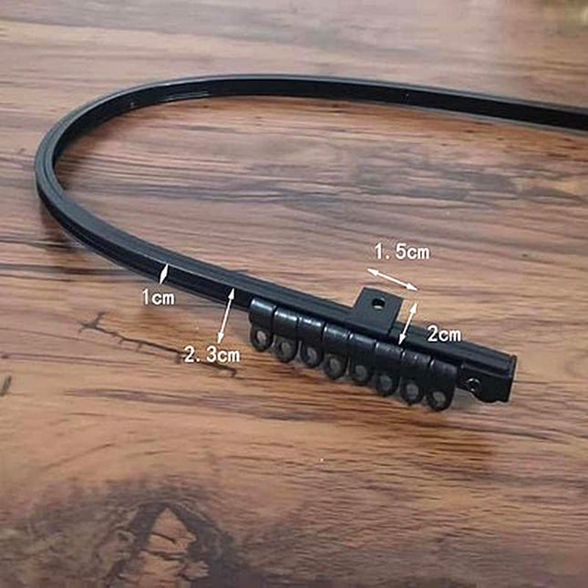 Bøjelig gardinskinne til skæve vinkler