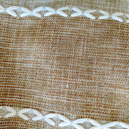 Tofarvet gardin i beige og brun