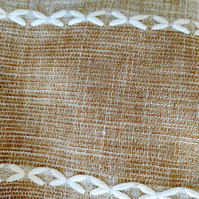 Tofarvet gardin i beige og brun