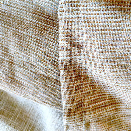 Tofarvet gardin i beige og brun