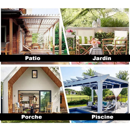 Støvet blå udendørs gardin til pergola