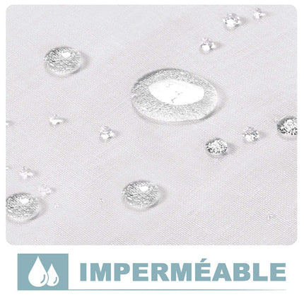 Hvidt havegardin med stropper til pergola