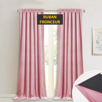 Lyserødt mørklægningsgardin i blødt velour