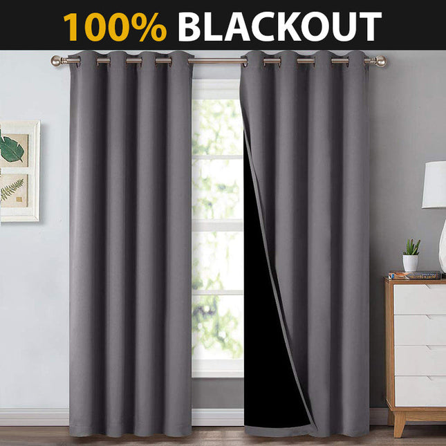 Termisk mørklægningsgardin i mørkegrå farve