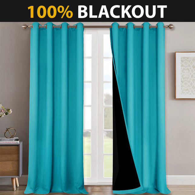 Turkis lydisolerende og termisk mørklægningsgardin