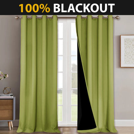 Termisk mørklægningsgardin i æblegrøn farve