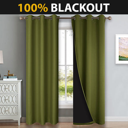 Termisk og lydisolerende gardin i grøn