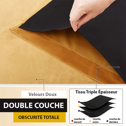 Sennepsgult mørklægningsgardin i blødt velour