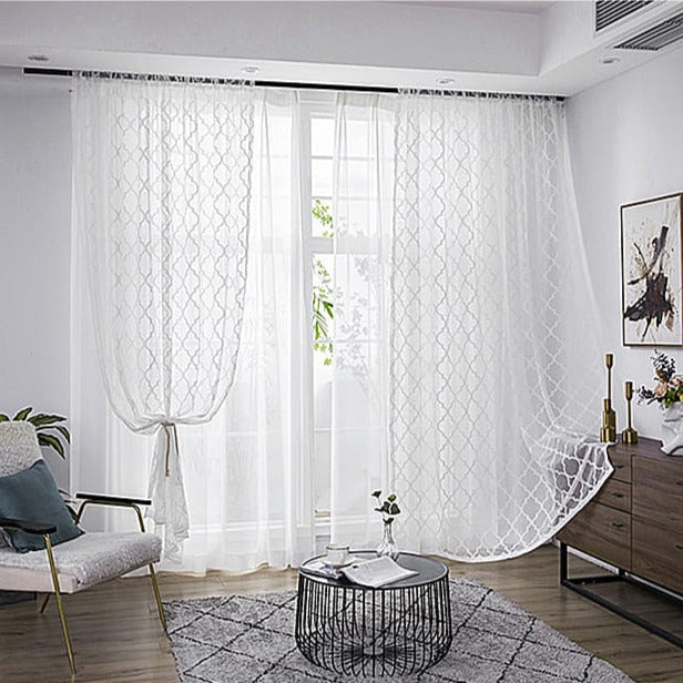 Transparent gardin med marokkansk mønster