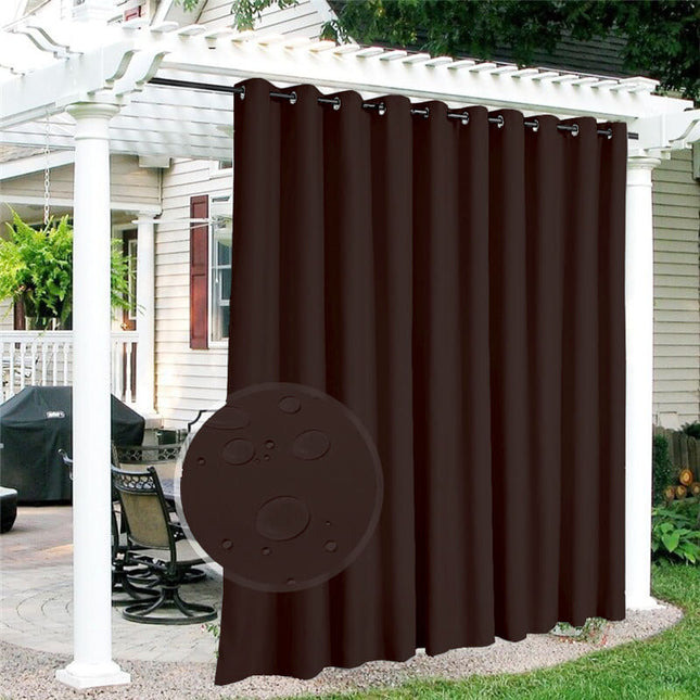 Chokoladebrunt udendørs gardin til terrasse