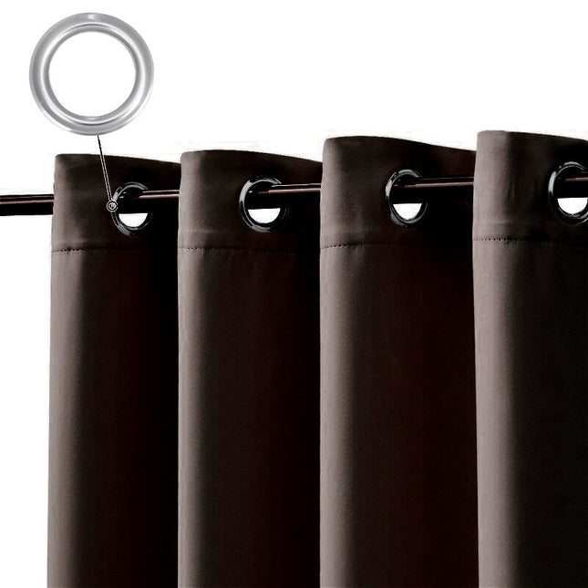 Chokoladebrunt udendørs gardin til terrasse