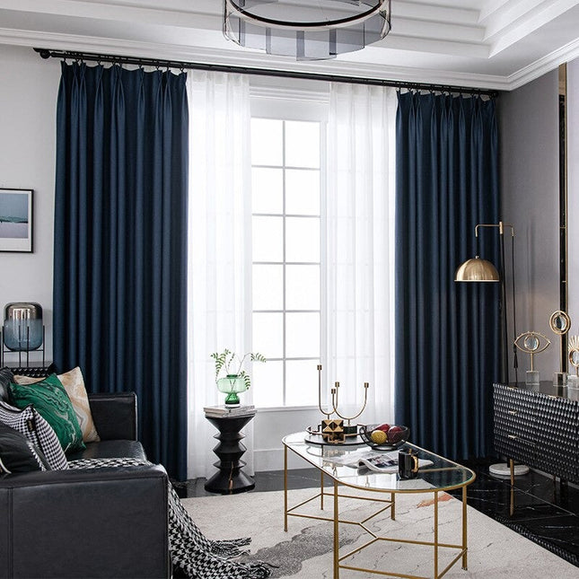 Kraftigt gardin i hørlook-stof