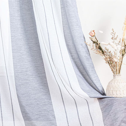 Moderne stribet gennemsigtigt gardin til stue