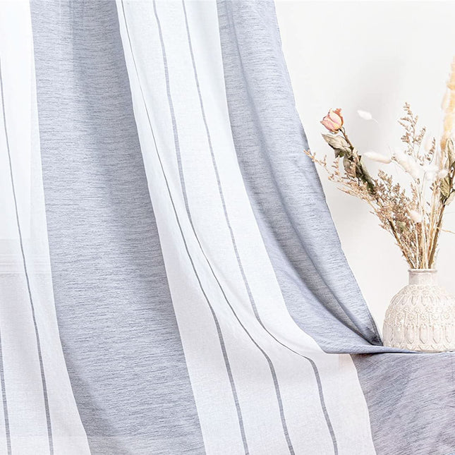 Moderne stribet gennemsigtigt gardin til stue