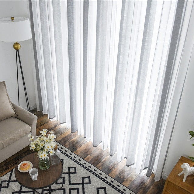 Moderne stribet gennemsigtigt gardin til stue