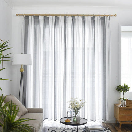Moderne stribet gennemsigtigt gardin til stue