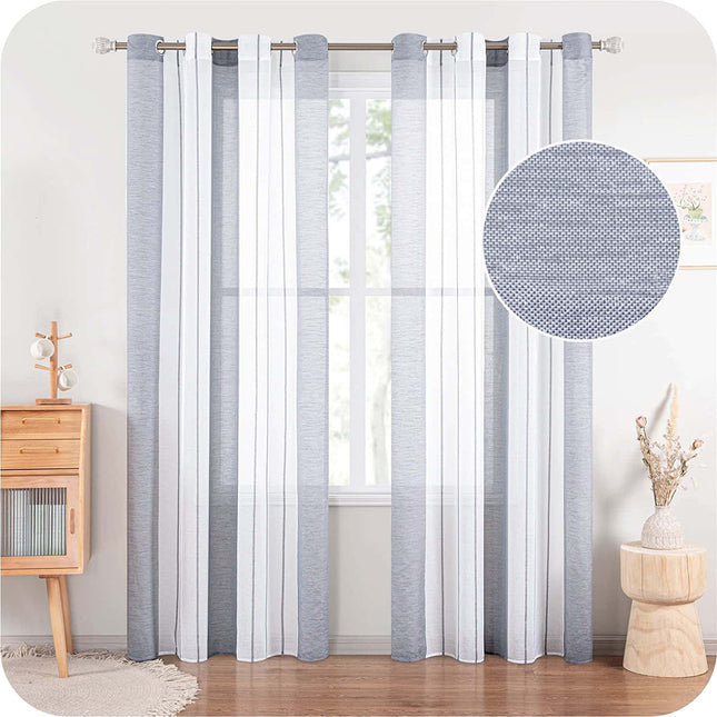 Moderne stribet gennemsigtigt gardin til stue