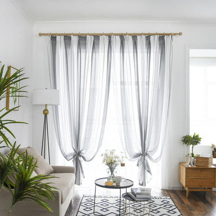 Moderne stribet gennemsigtigt gardin til stue