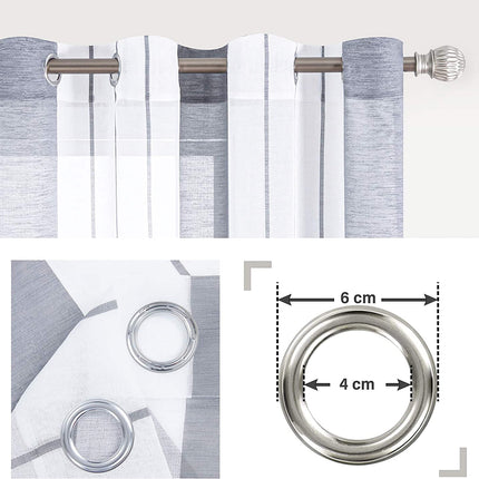 Moderne stribet gennemsigtigt gardin til stue