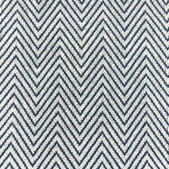 Blåt mørklægningsgardin med sildebensmønster