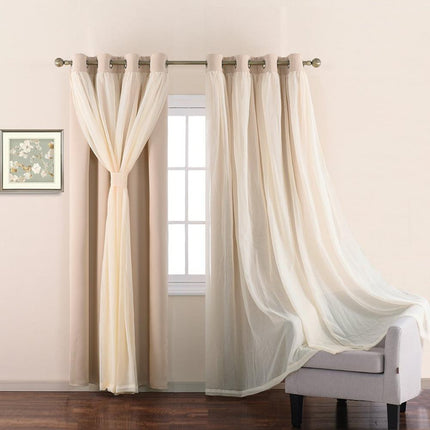 Dobbelt mørklægningsgardin med transparent lag