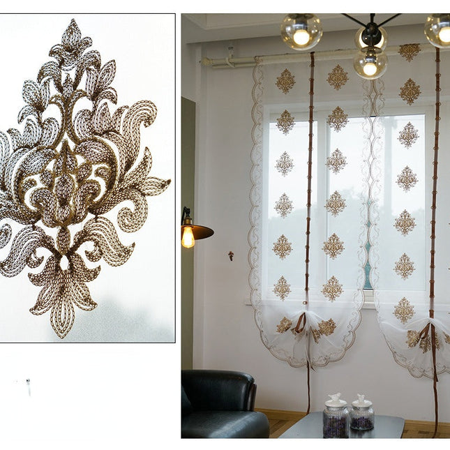 Hejsegardin i voile med fin broderi