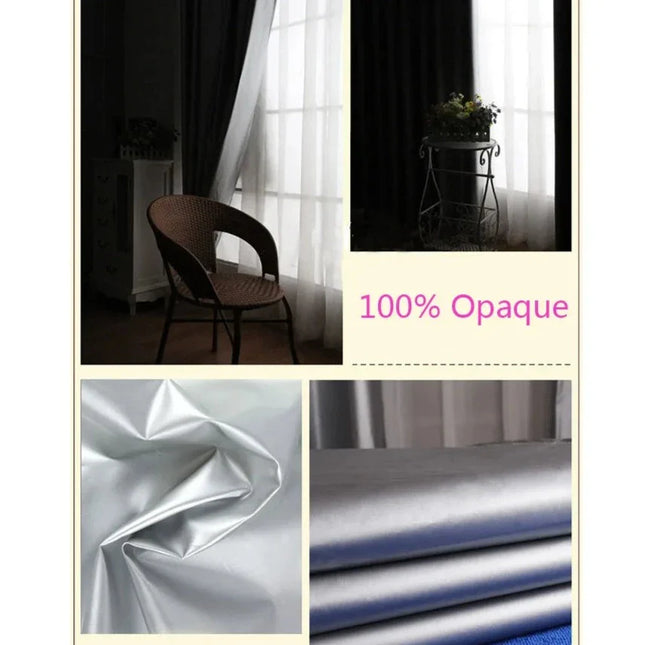 Sort mørklægningsstof med sølvbelægning