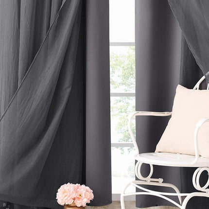 Dobbelt mørklægningsgardin med transparent lag