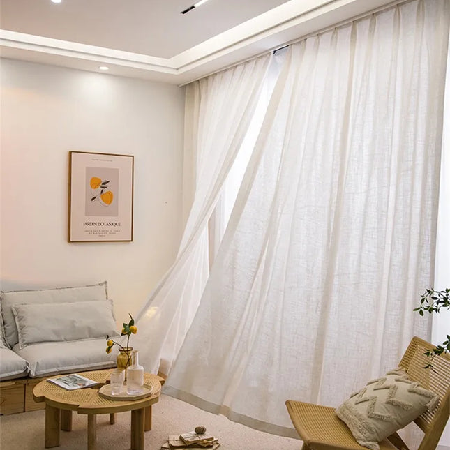 Naturligt beige gardin i hørlok