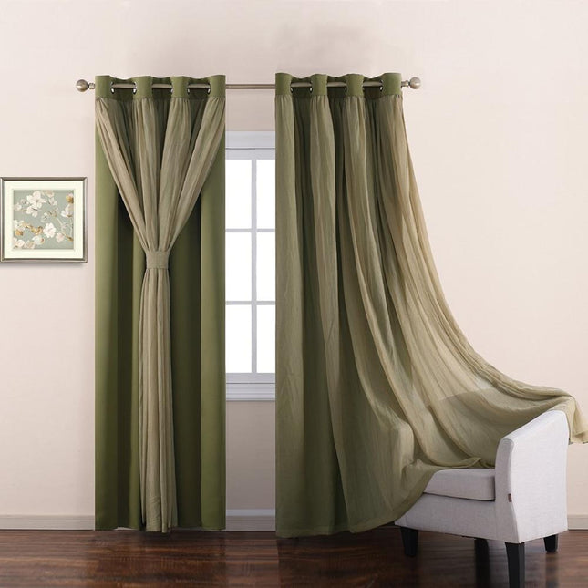 Dobbelt mørklægningsgardin med transparent lag