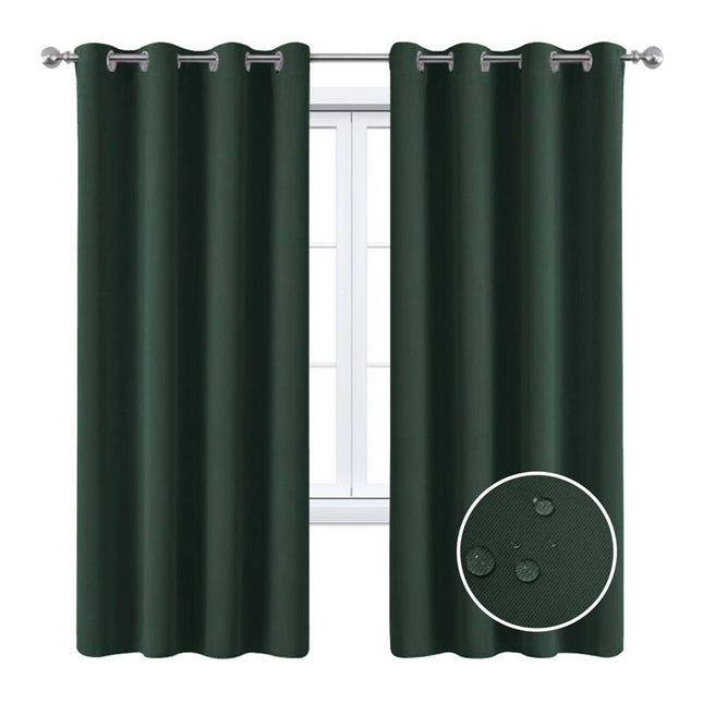 Mørkegrønt udendørs gardin med mørklægning