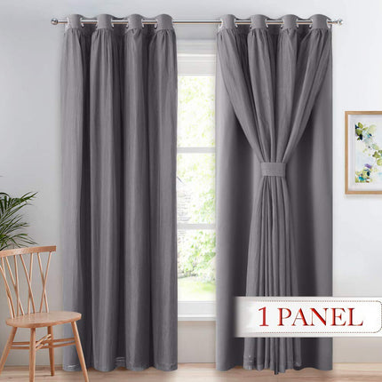 Dobbelt mørklægningsgardin med transparent lag