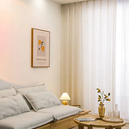 Naturligt beige gardin i hørlok