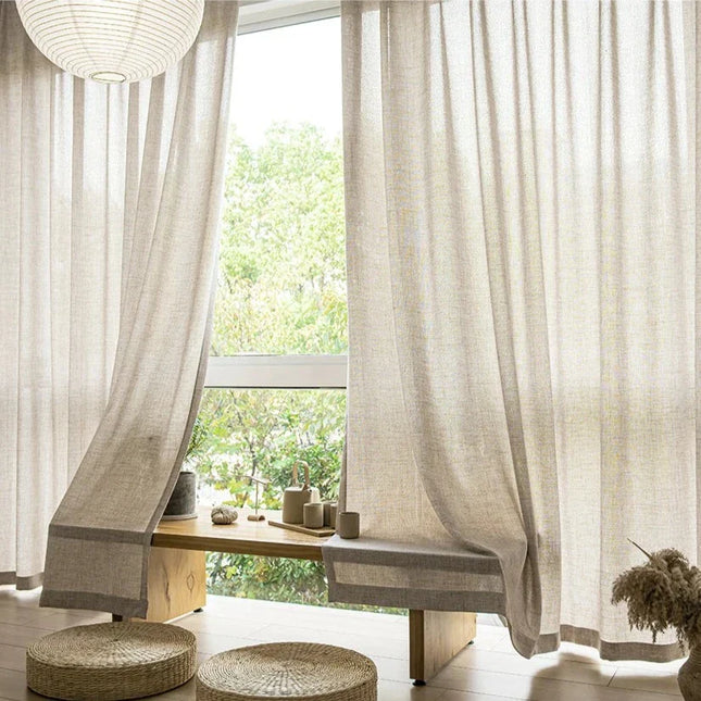 Let gardin beige med kant