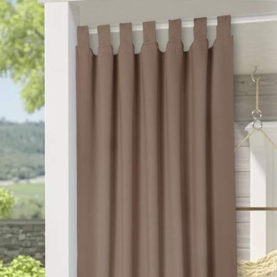 Brunt udendørs gardin med stropper