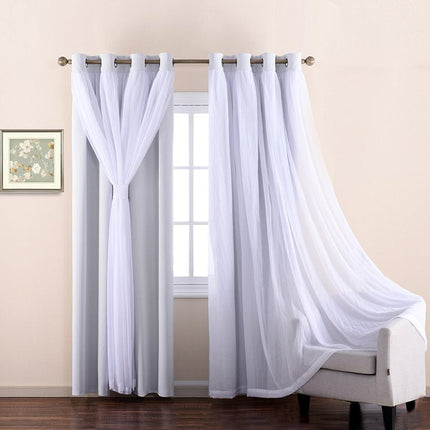 Dobbelt mørklægningsgardin med transparent lag