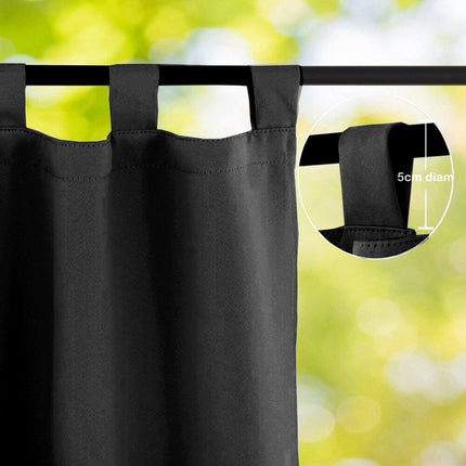 Vandtæt sort udendørs gardin til terrasse