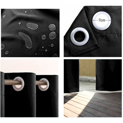 Vandtæt sort udendørs gardin til terrasse