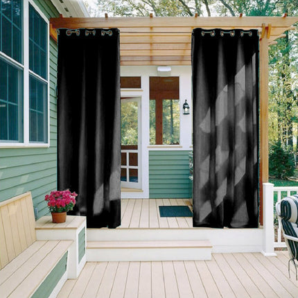 Vandtæt sort udendørs gardin til terrasse