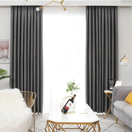 Gråt mørklægningsgardin med struktur