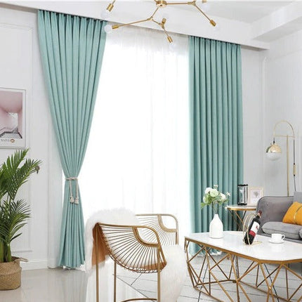 Turkis lysfiltrerende gardin til stue