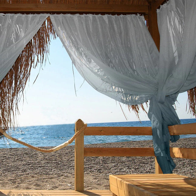 Let udendørs gardin med blågrøn gradient