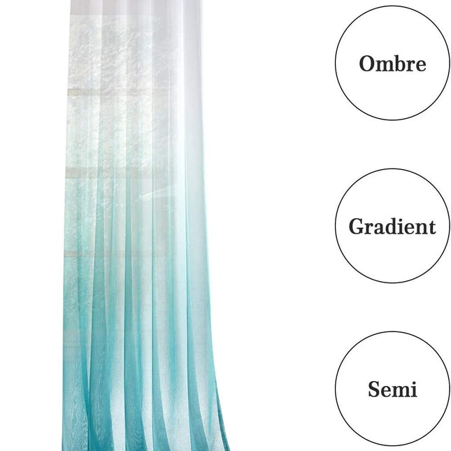 Let udendørs gardin med blågrøn gradient