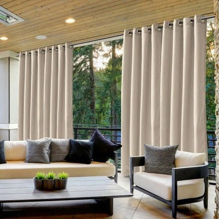 Vejrbestandigt havegardin med metalringe