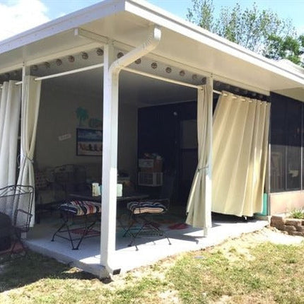 Vejrbestandigt havegardin med metalringe