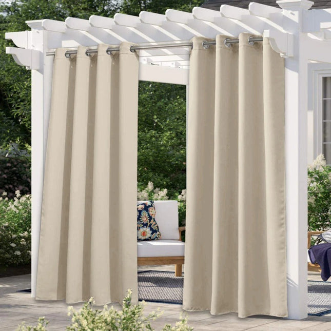 Beige vandtæt gardin til pergola