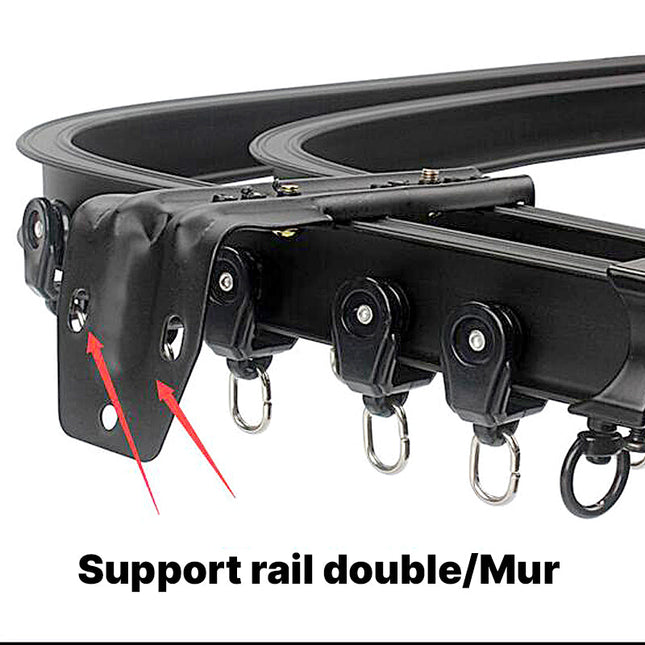 Gardinskinne til loftmontering med glidere