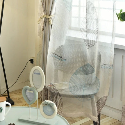 Mørklægningsgardin med moderne print af blade