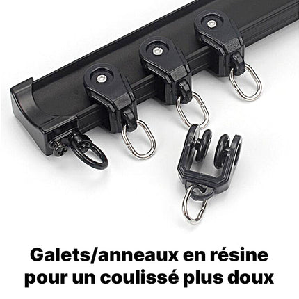 Gardinskinne til loftmontering med glidere