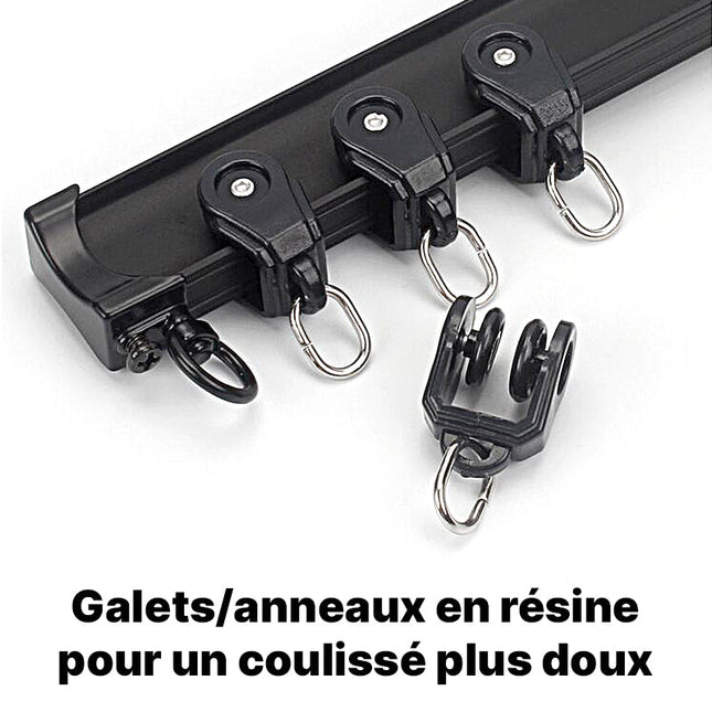 Gardinskinne til loftmontering med glidere